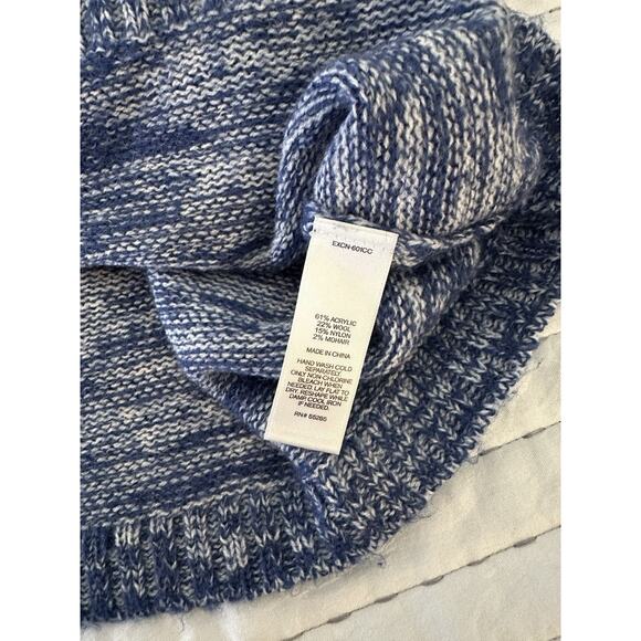 Express Sweater Oversized Cowl Neck Blue Marled XS Woman’s Acrylic / Wool - Picture 10 of 12